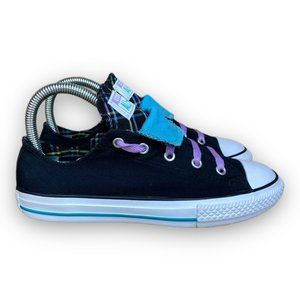 Converse Chuck Taylor All Star Sneakers 655324F Double Tongue Black Blue Youth 3